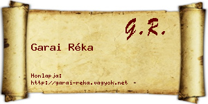 Garai Réka névjegykártya
